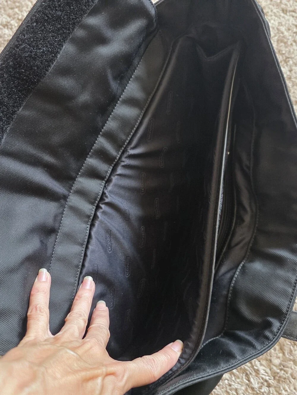 Coach MERCER Black Twill Computer Work Travel Bag 5419